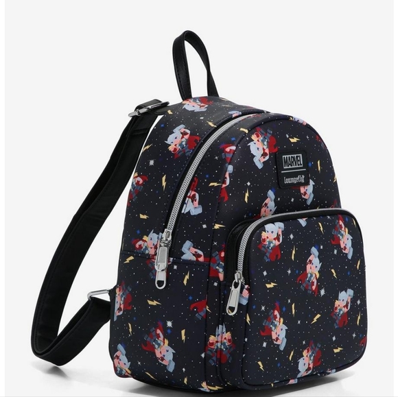 New Loungefly Marvel Thor Chibi Galaxy Mini Backpack 🖤 - Picture 2 of 5